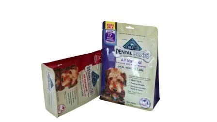 Nourriture flexible pour chiens et chats à fond plat/sac d'emballage à glissière pour aliments pour animaux de compagnie/sac à gousset latéral pour emballage alimentaire pour animaux